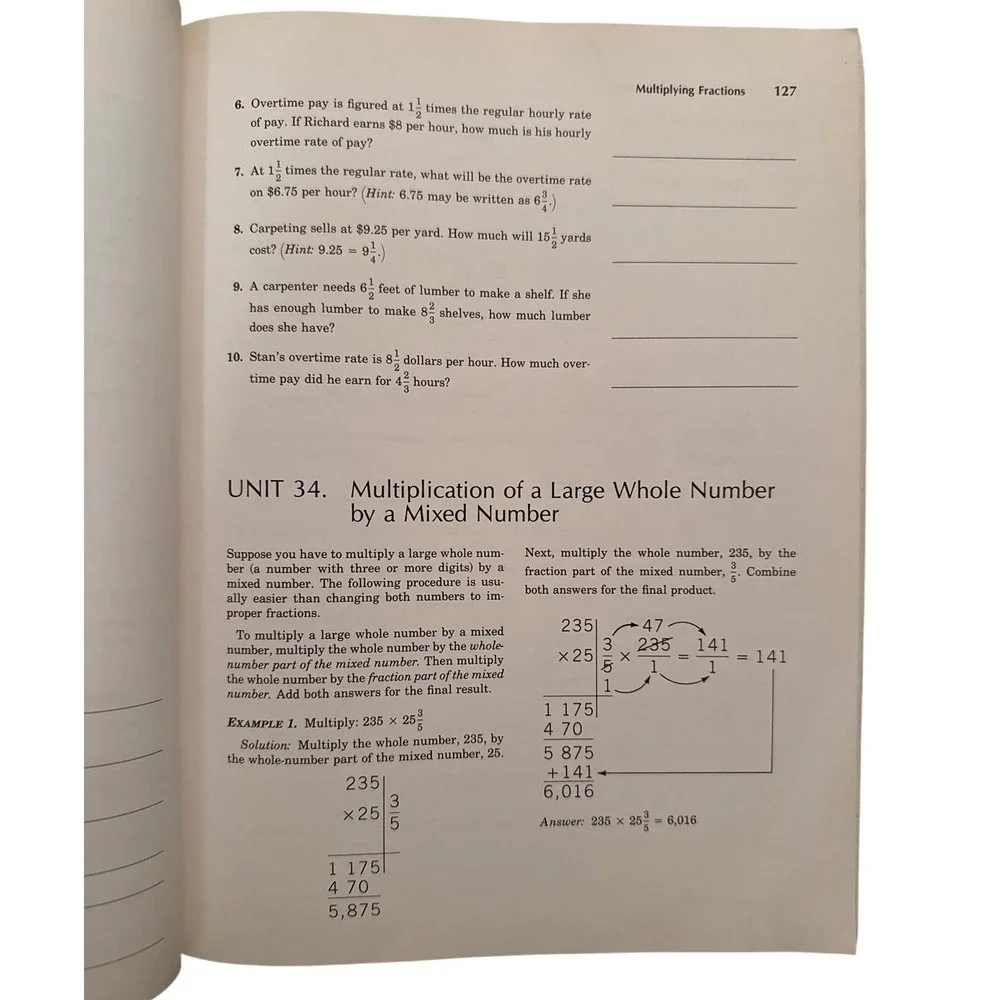 Arithmetic Skills Worktext Second‎ Edition by Calman Goozner Math Practice Book